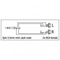 DAP XGA17 XGA17 - mini-jack/M stereo to 2x RCA/F